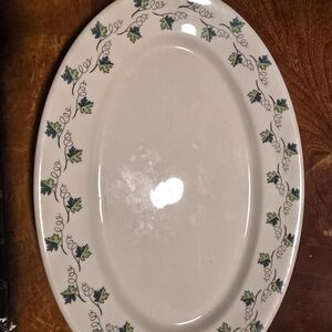 Syracuse CHINA Oval Platter with Leaf Design